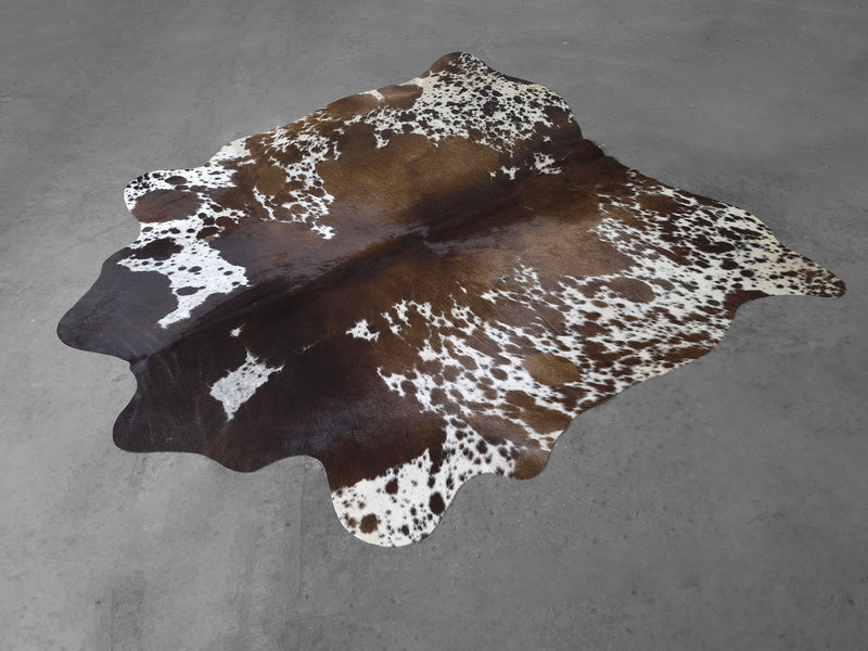 Premium Brazilian Brown Cowhide Rug Size 6.2 X 6.0 ft