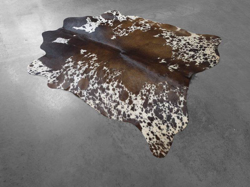 Premium Brazilian Brown Cowhide Rug Size 6.2 X 6.0 ft