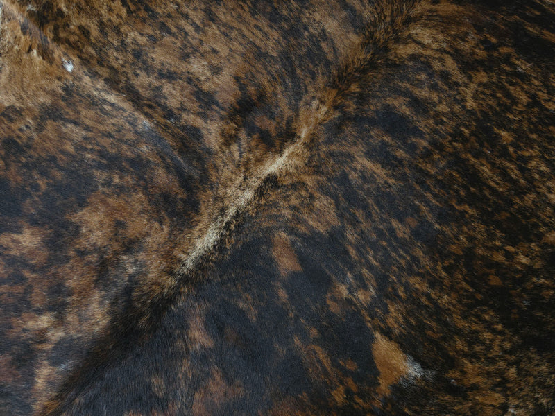 Premium Brazilian Brindle Belly Cowhide Rug Size 7.3 X 6.8 ft