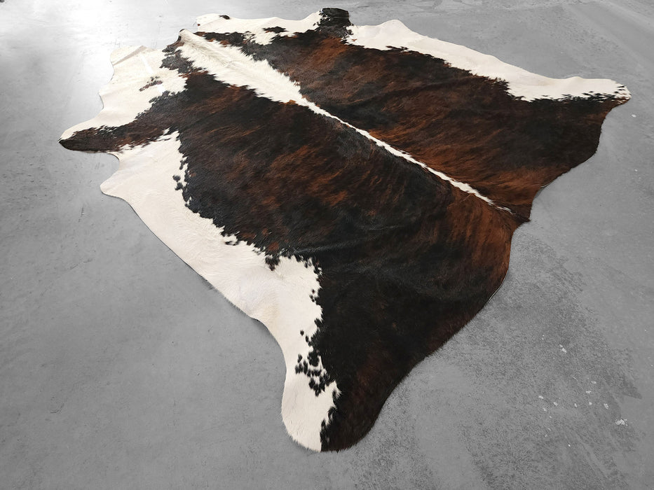 Premium Brazilian Taupe Cowhide Rug Size 7.6 X 7.2 ft