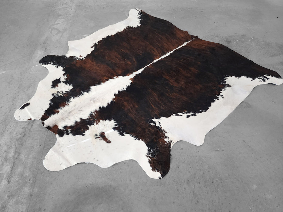 Premium Brazilian Taupe Cowhide Rug Size 7.6 X 7.2 ft