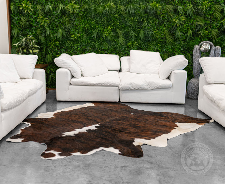 Brindle White Backbone Cowhide Rug