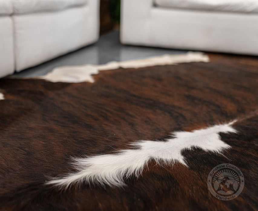 Brindle White Backbone Cowhide Rug