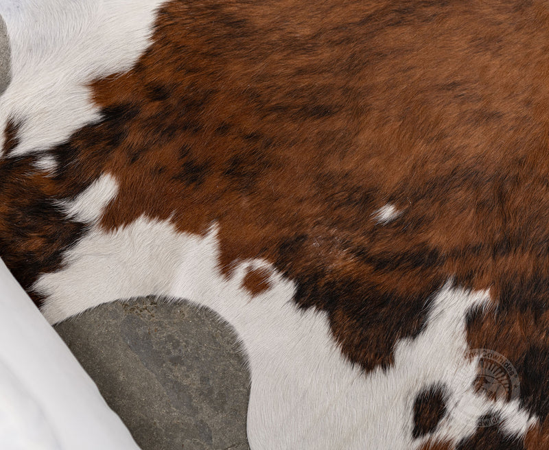 Brindle White Backbone Cowhide Rug