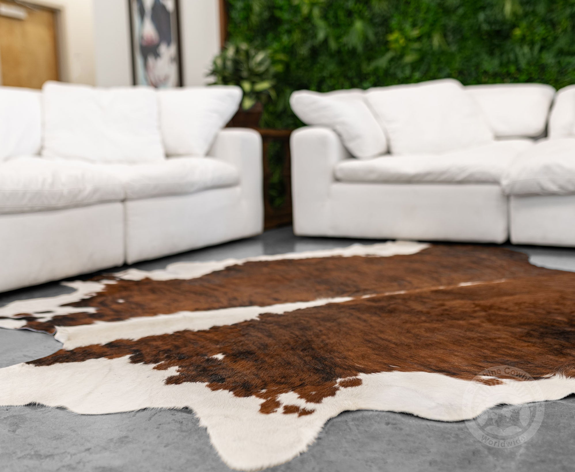 Brindle White Backbone Cowhide Rug — Luxury Cowhides