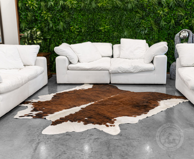 Brindle White Backbone Cowhide Rug
