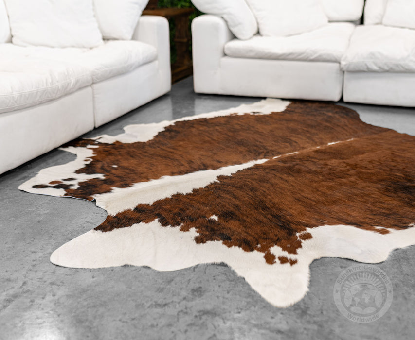 Brindle White Backbone Cowhide Rug
