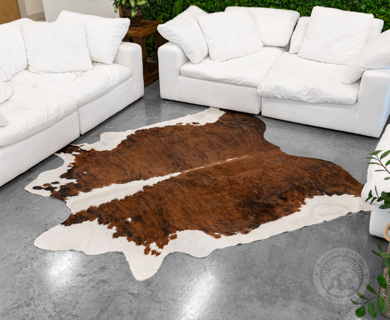 Brindle White Backbone Cowhide Rug