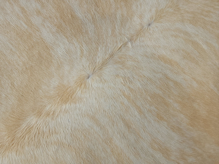Palomino Exotic Cowhide Rug w/ Leather Binding Size 6.9 X 7.3 ft