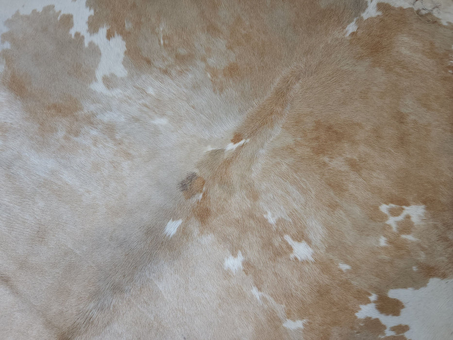 Palomino Exotic Cowhide Rug w/ Leather Binding Size 6.6 X 8.0 ft