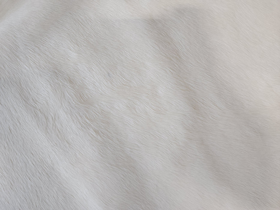 Premium Brazilian Natural White Cowhide Rug Size 6.5 X 6.5 ft
