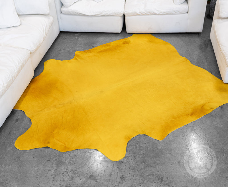 Dyed Yellow Cowhide Rug