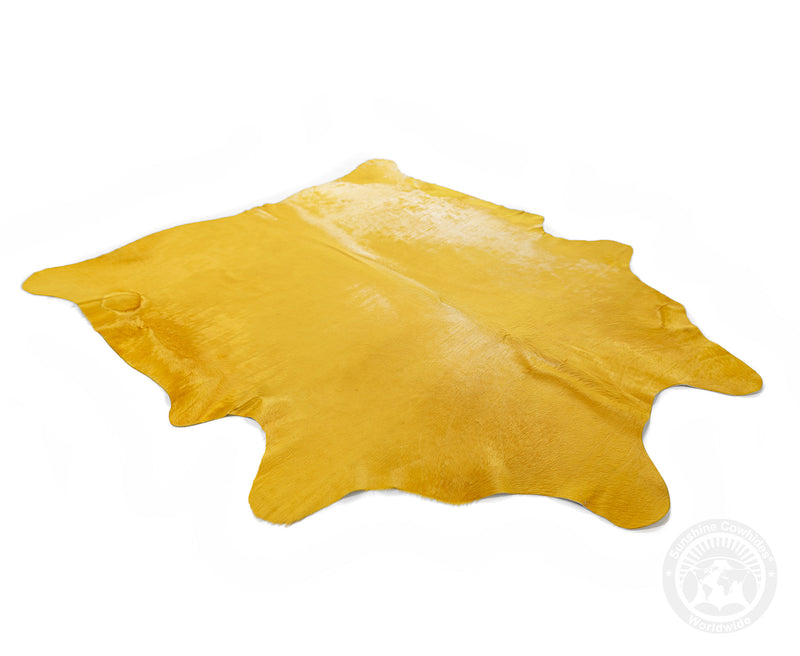 Dyed Yellow Cowhide Rug