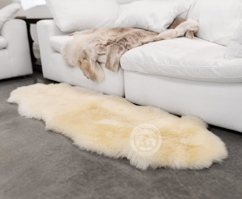 Sheepskin Rug - Natural White - 2x6'