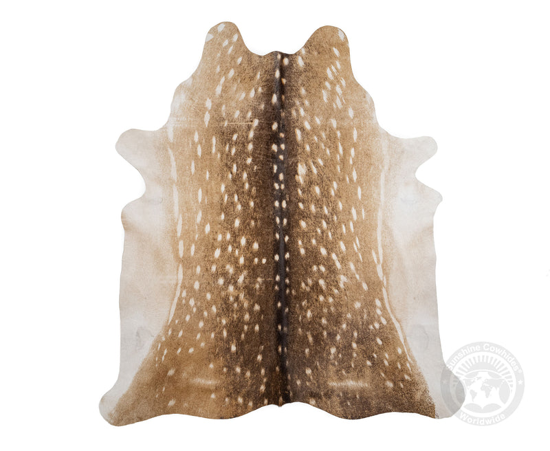 Deer on Light Beige Cowhide Rug