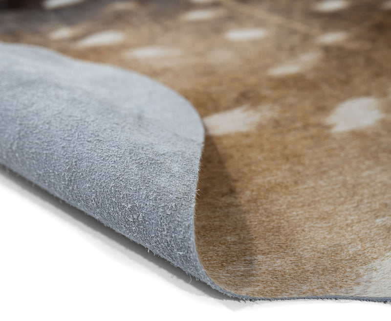 Deer on Light Beige Cowhide Rug