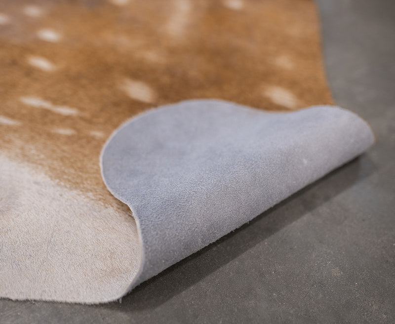 Deer on Light Beige Cowhide Rug