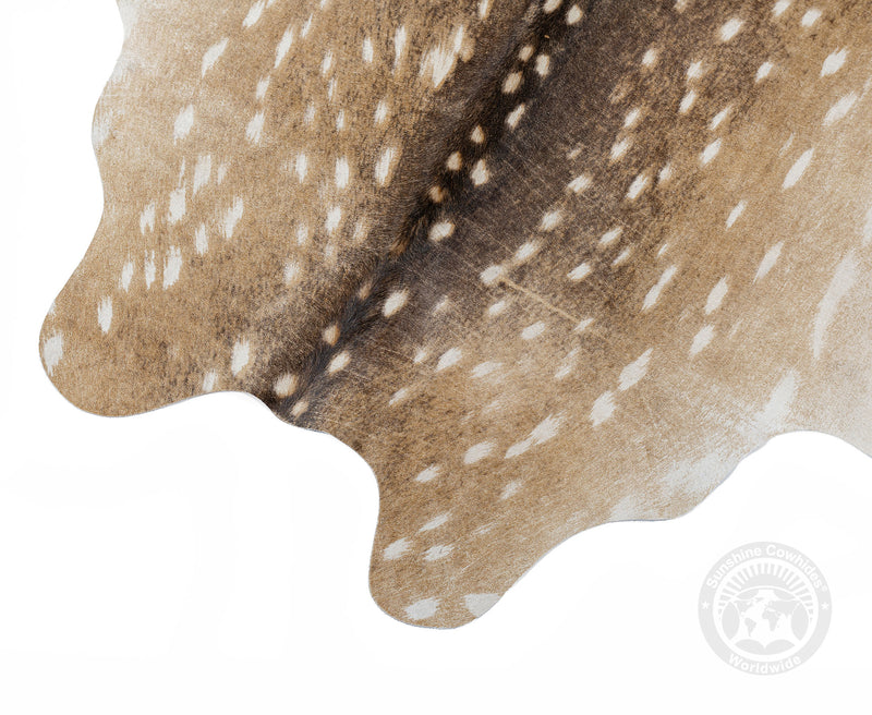 Deer on Light Beige Cowhide Rug