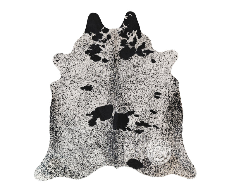 Printed Salt and Pepper Cowhide Rug