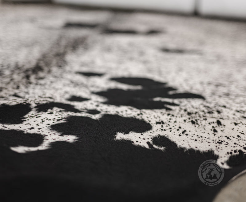 Printed Salt and Pepper Cowhide Rug