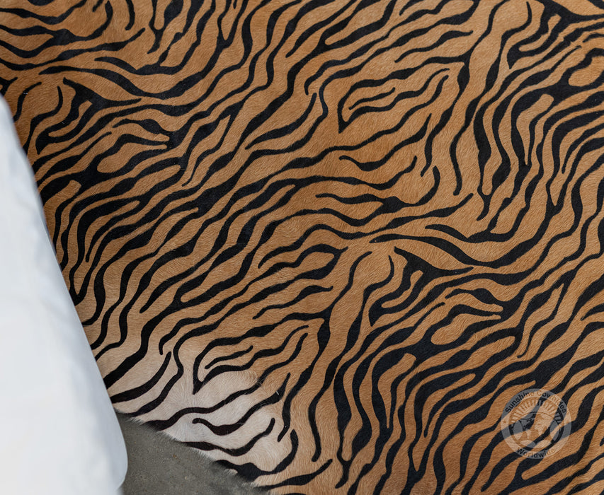 Baby Zebra on Caramel Cowhide Rug