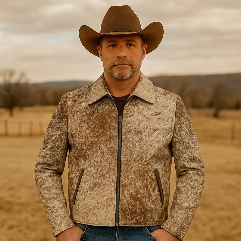 Cowhide Hair-On Jacket - Salt and Pepper Tricolor