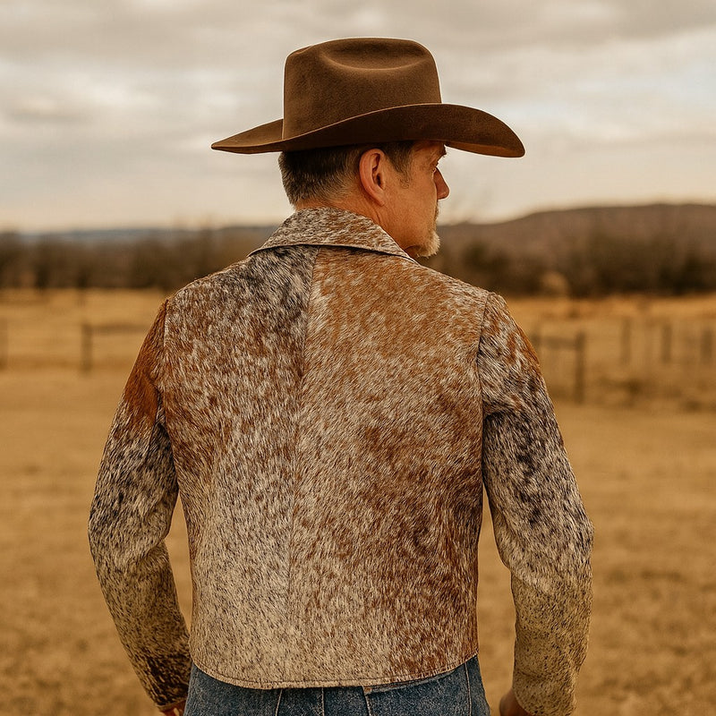 Cowhide Hair-On Jacket - Salt and Pepper Tricolor
