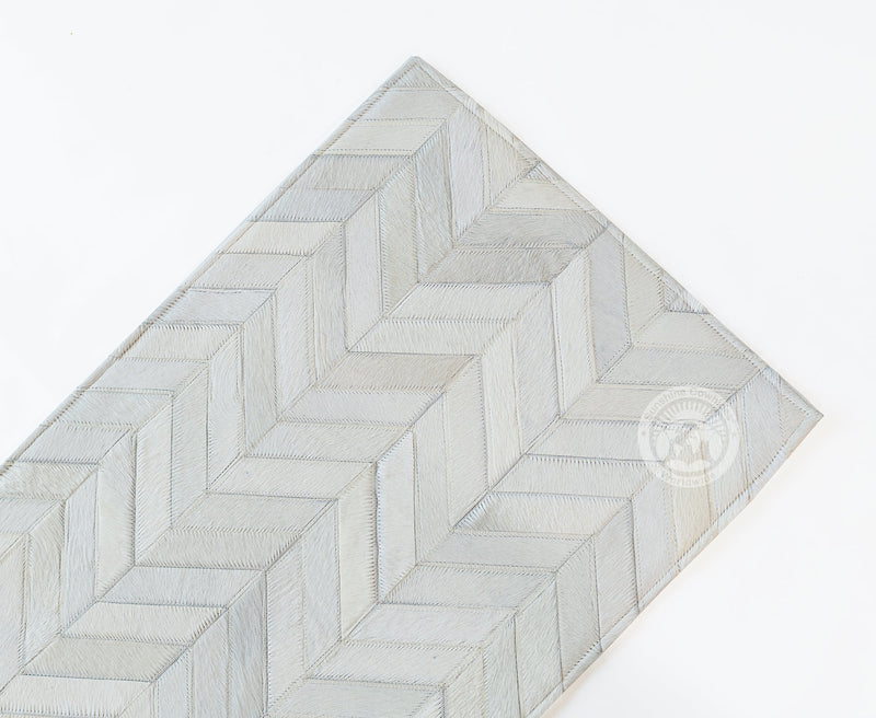 Natural White - 22 X 34" Designer Rug - Chevron