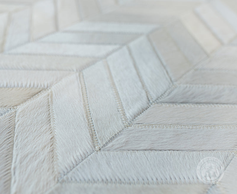 Natural White - 22 X 34" Designer Rug - Chevron