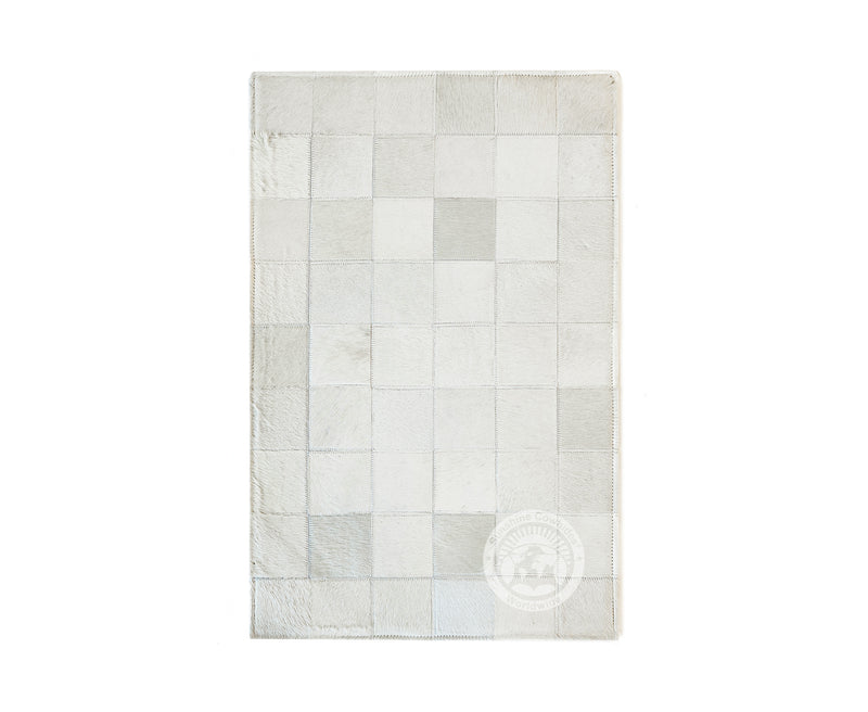 Natural White - 22 X 34" Designer Rug - Squares