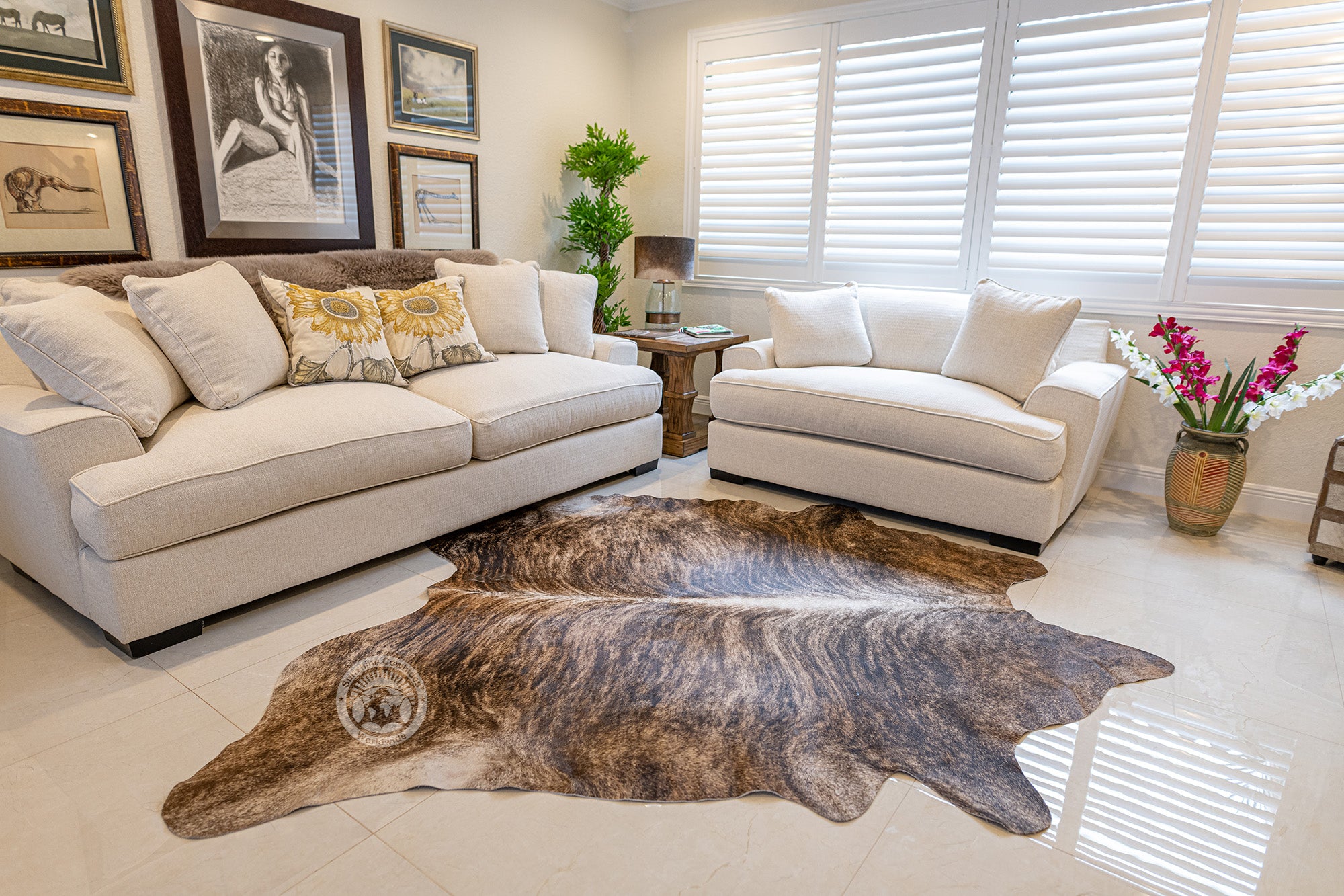 Brindle Medium Cowhide Rug — Luxury Cowhides
