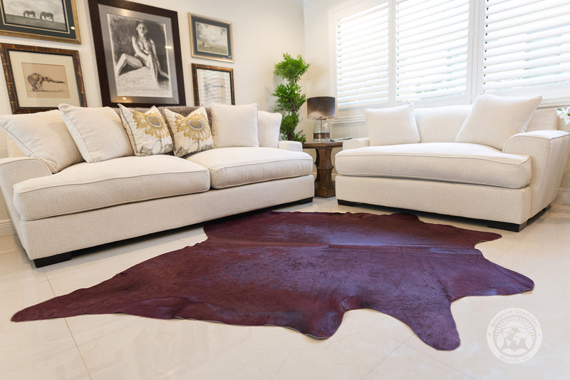 Dyed Eggplant Cowhide Rug
