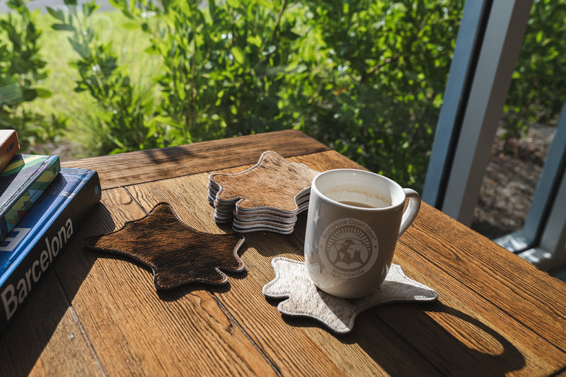 Cowhide Coaster Hide Shape - Plain