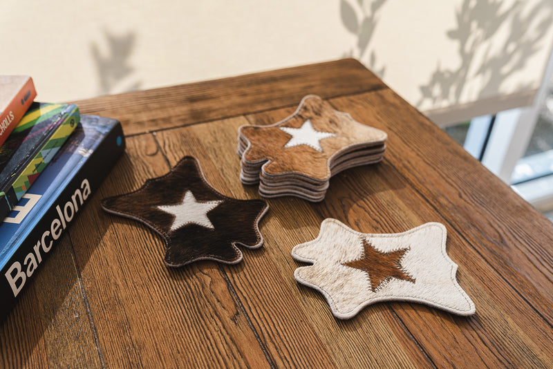 Cowhide Coaster Hide Shape - Star