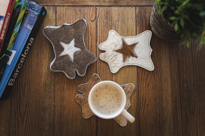 Cowhide Coaster Hide Shape - Star