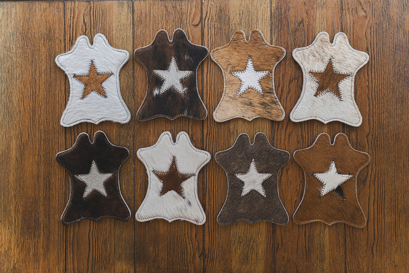 Cowhide Coaster Hide Shape - Star
