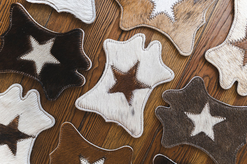 Cowhide Coaster Hide Shape - Star