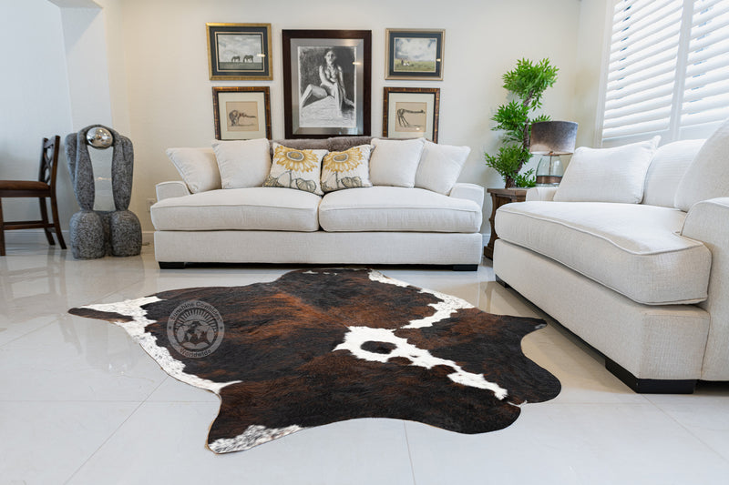 Brindle White Backbone Cowhide Rug