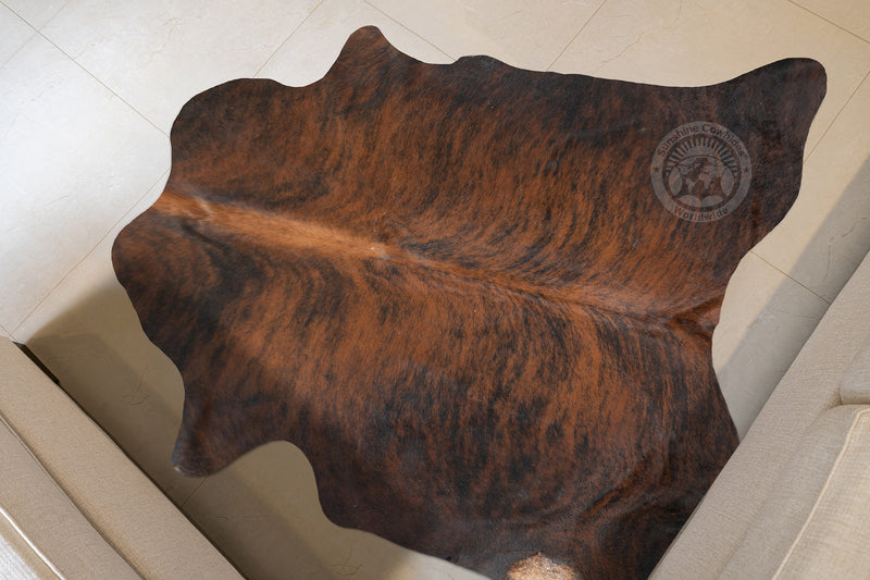 Brindle Dark Reddish Cowhide Rug