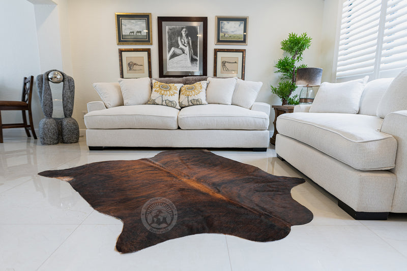 Brindle Dark Reddish Cowhide Rug