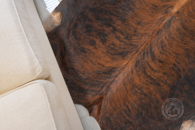 Brindle Dark Reddish Cowhide Rug