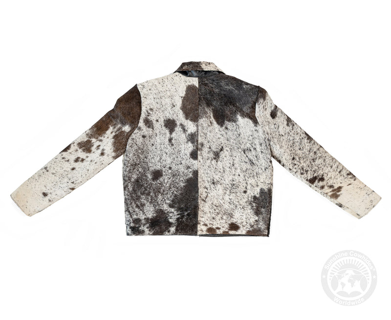 Cowhide Hair-On Jacket - Dark Brown and White
