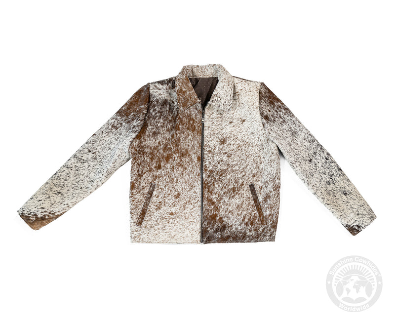 Cowhide Hair-On Jacket - Salt and Pepper Tricolor