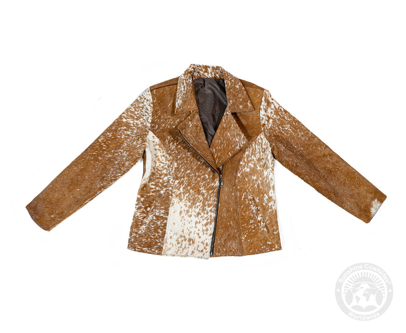 Cowhide Hair-On Jacket - Brown and White