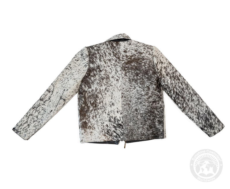 Cowhide Hair-On Jacket - Salt and Pepper Tricolor