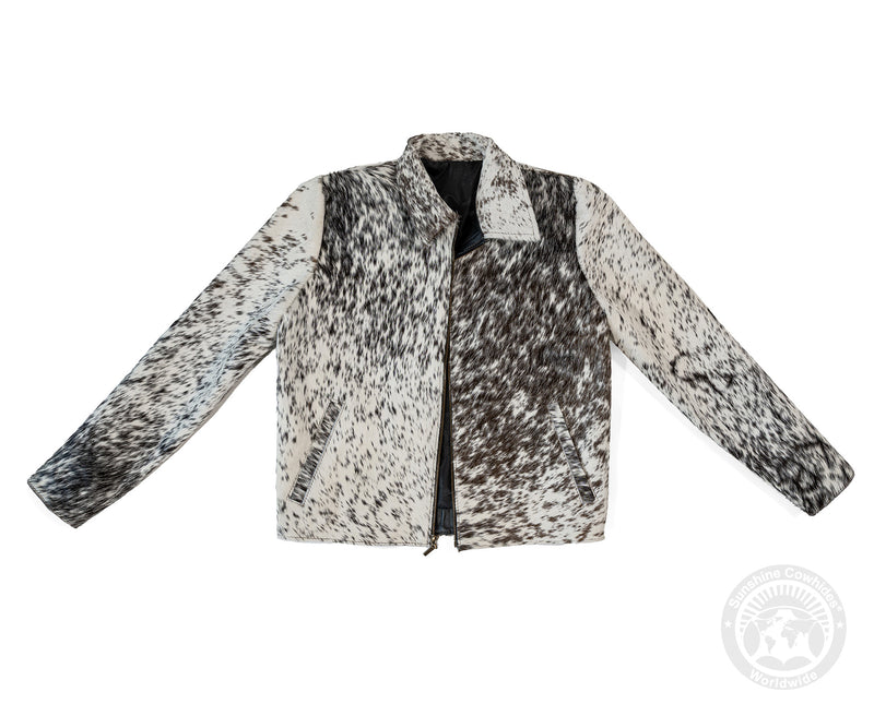 Cowhide Hair-On Jacket - Salt and Pepper Tricolor