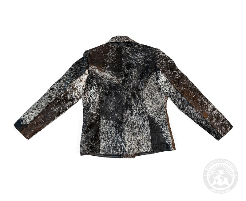 Cowhide Hair-On Jacket - Black and White Salt and Pepper