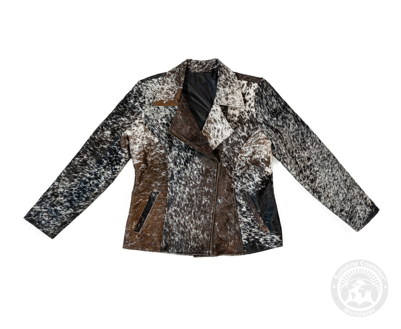 Cowhide Hair-On Jacket - Black and White Salt and Pepper