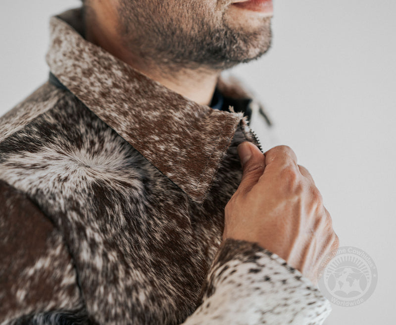 Cowhide Hair-On Jacket - Salt and Pepper Tricolor