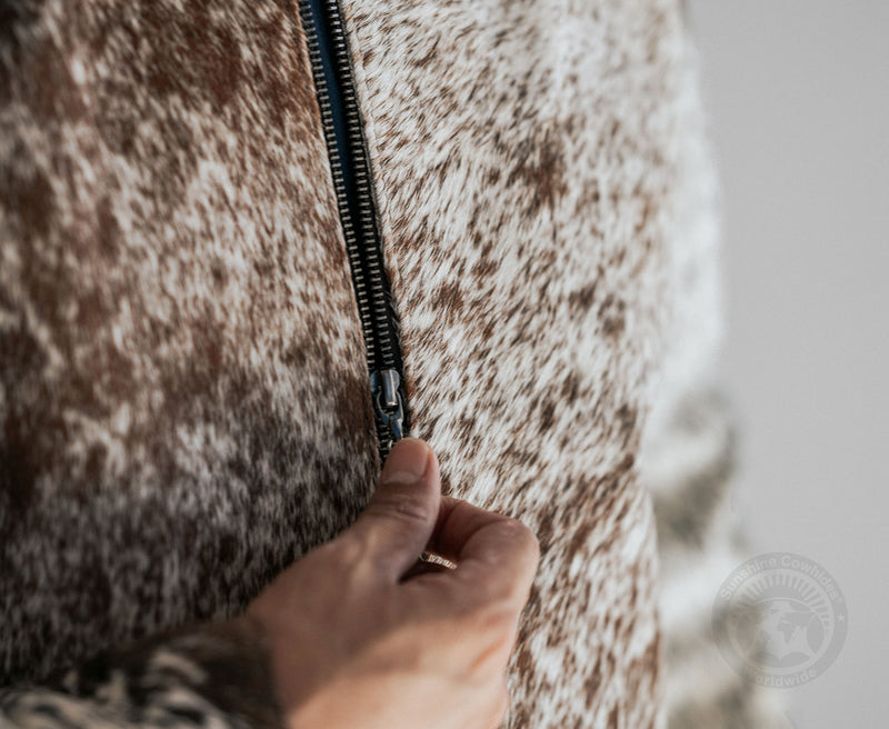 Cowhide Hair-On Jacket - Salt and Pepper Tricolor